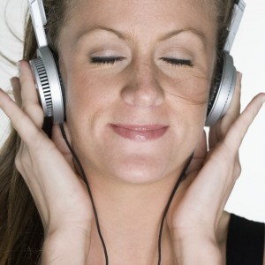 Woman Listening to Headphones